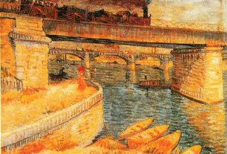 Vincent Van Gogh Bridges Across the Seine at Asnieres Spain oil painting art